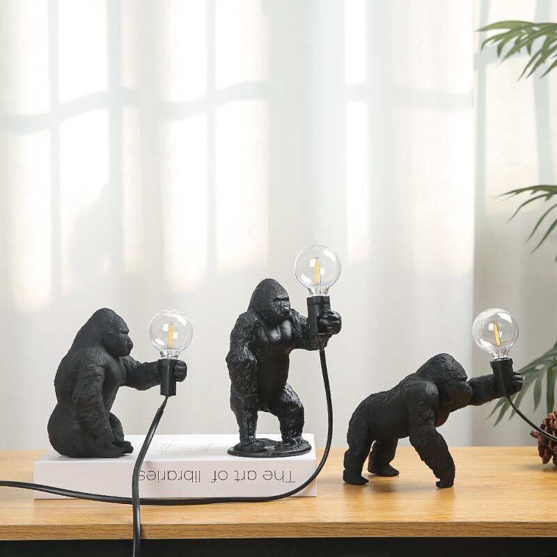 Mini luminária Gorilla - design criativo contemporâneo