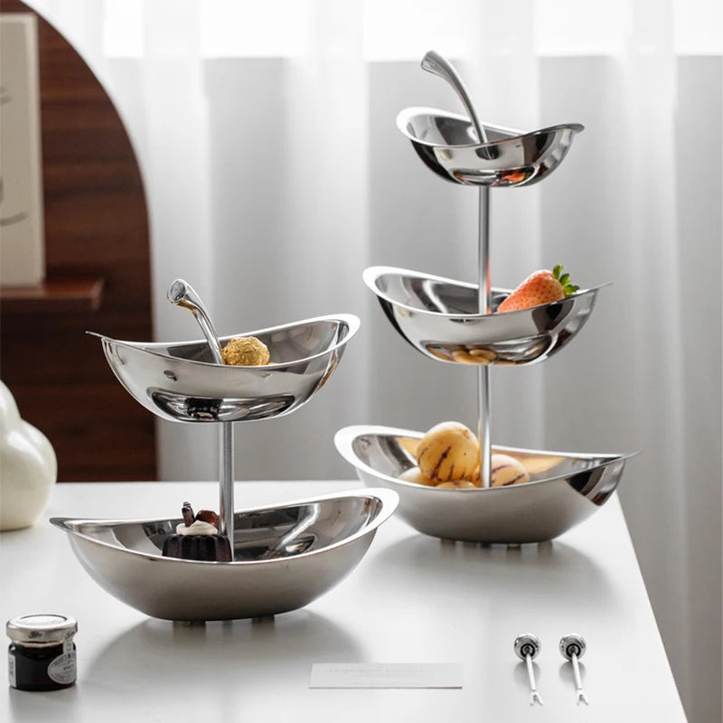 Torre de servir inox Prata - 02 Tamanhos