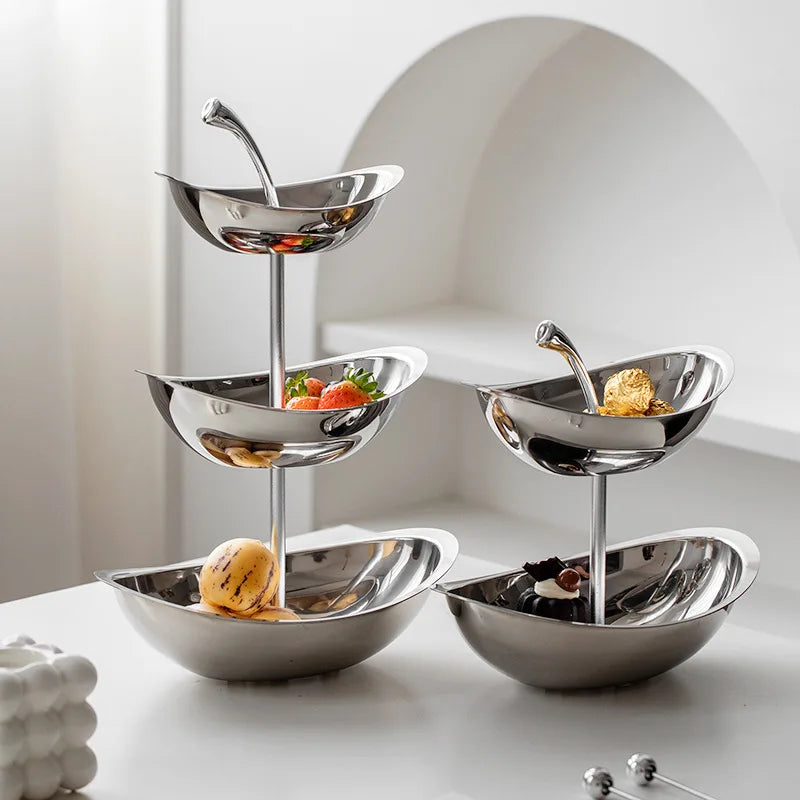 Torre de servir inox Prata - 02 Tamanhos