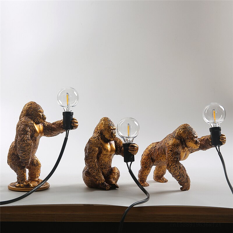 Mini luminária Gorilla - design criativo contemporâneo