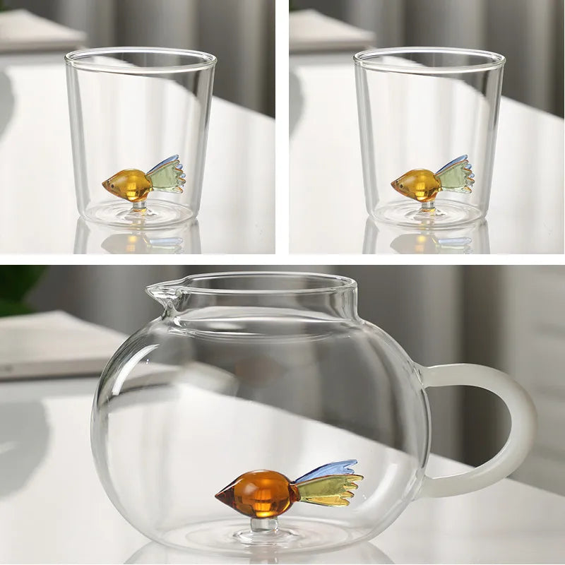 Jarra + Copos Fish - Jogo 3pcs