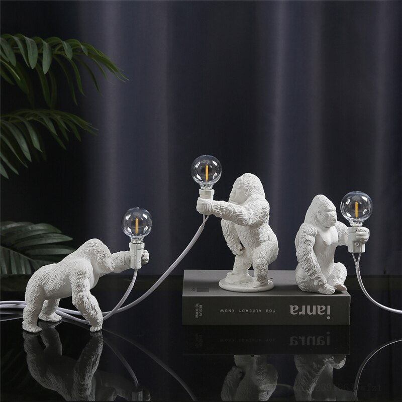Mini luminária Gorilla - design criativo contemporâneo
