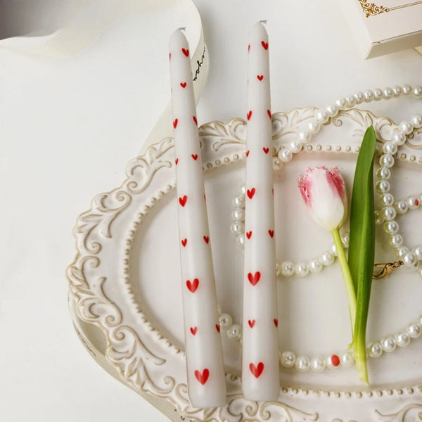 Velas estampadas Corações - Kit 2pcs