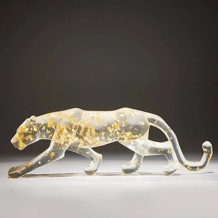 Escultura em fibra de resina Leopardo - *Versão Especial