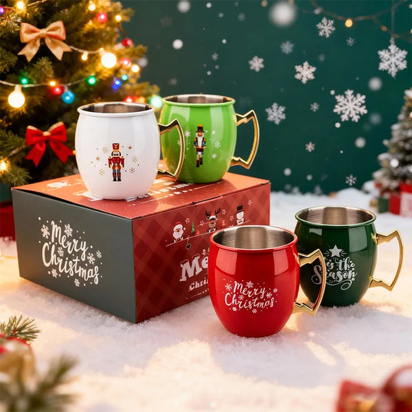 Canecas Moscow Mule Natal - Jogo 4pcs