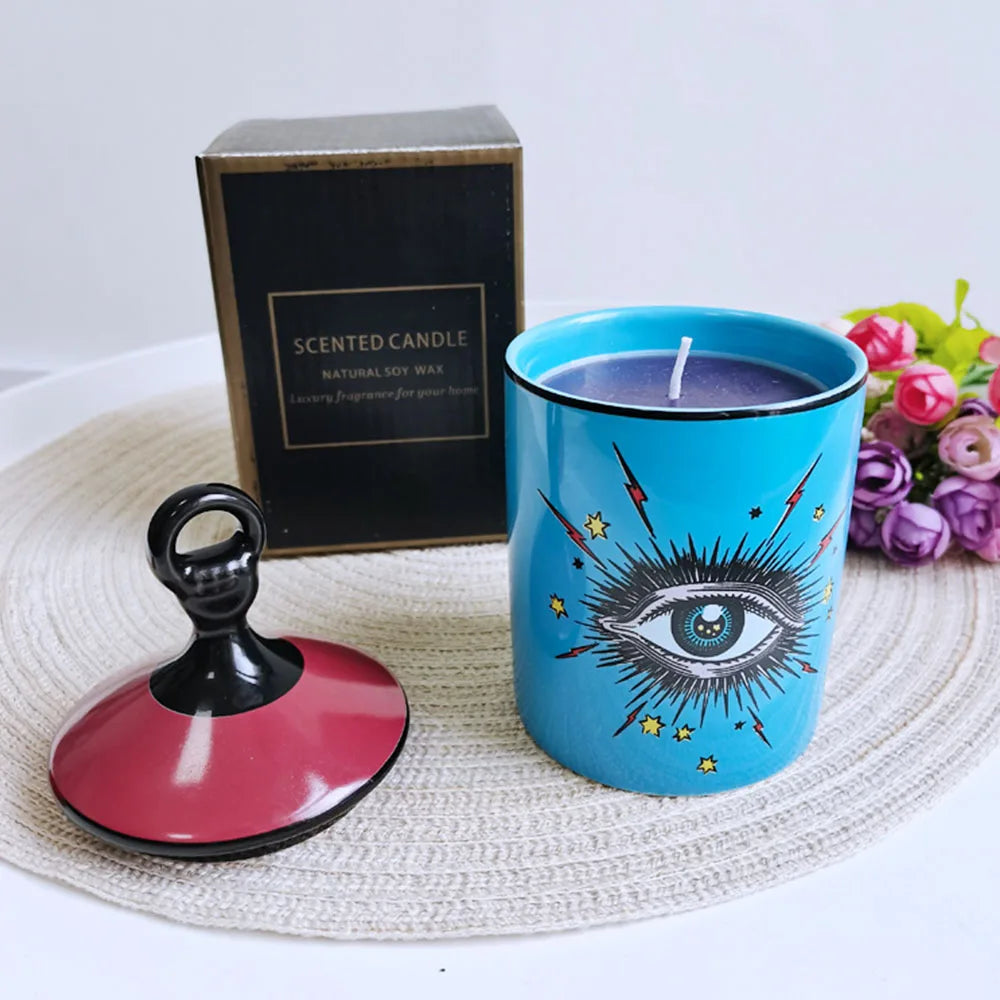 Porta objetos/velas decorativo Third Eye - em porcelana