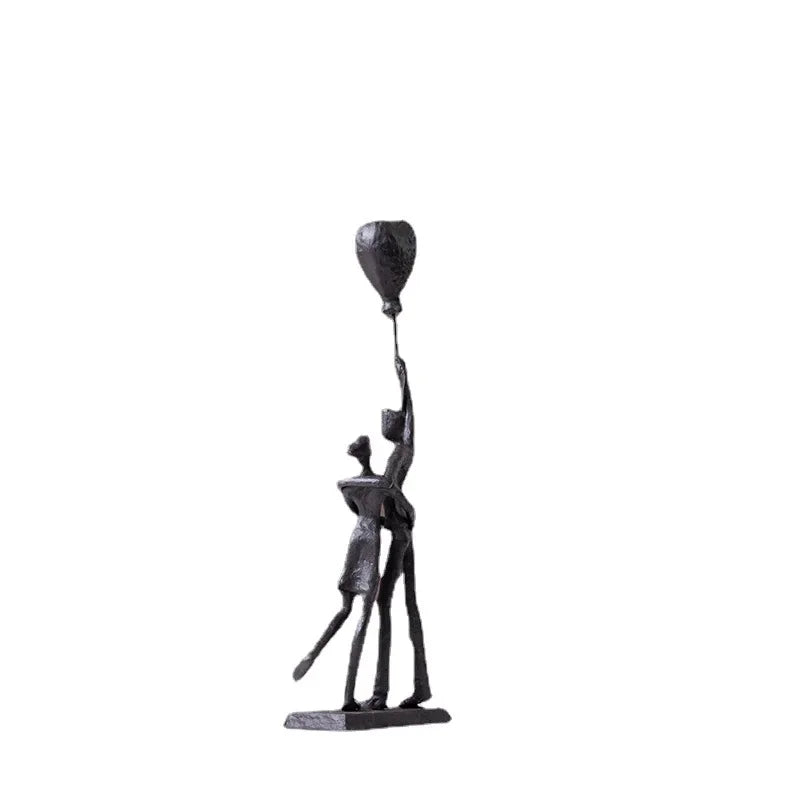 Escultura Casal Coração - em metal