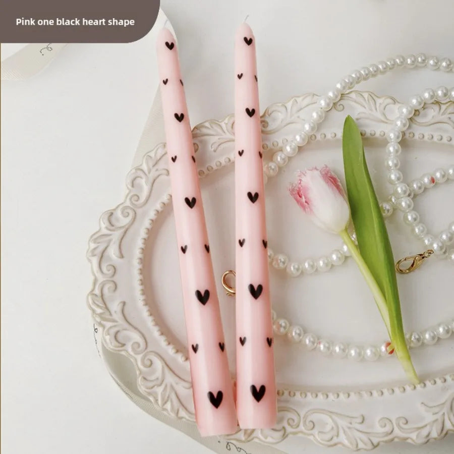 Velas estampadas Corações - Kit 2pcs