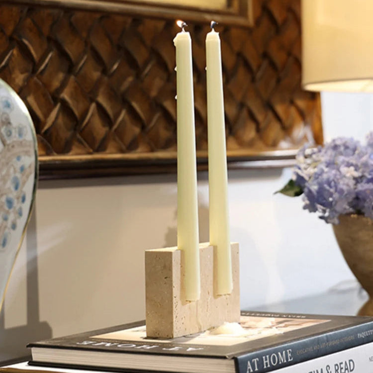 Porta Velas Travertino - 02 Modelos