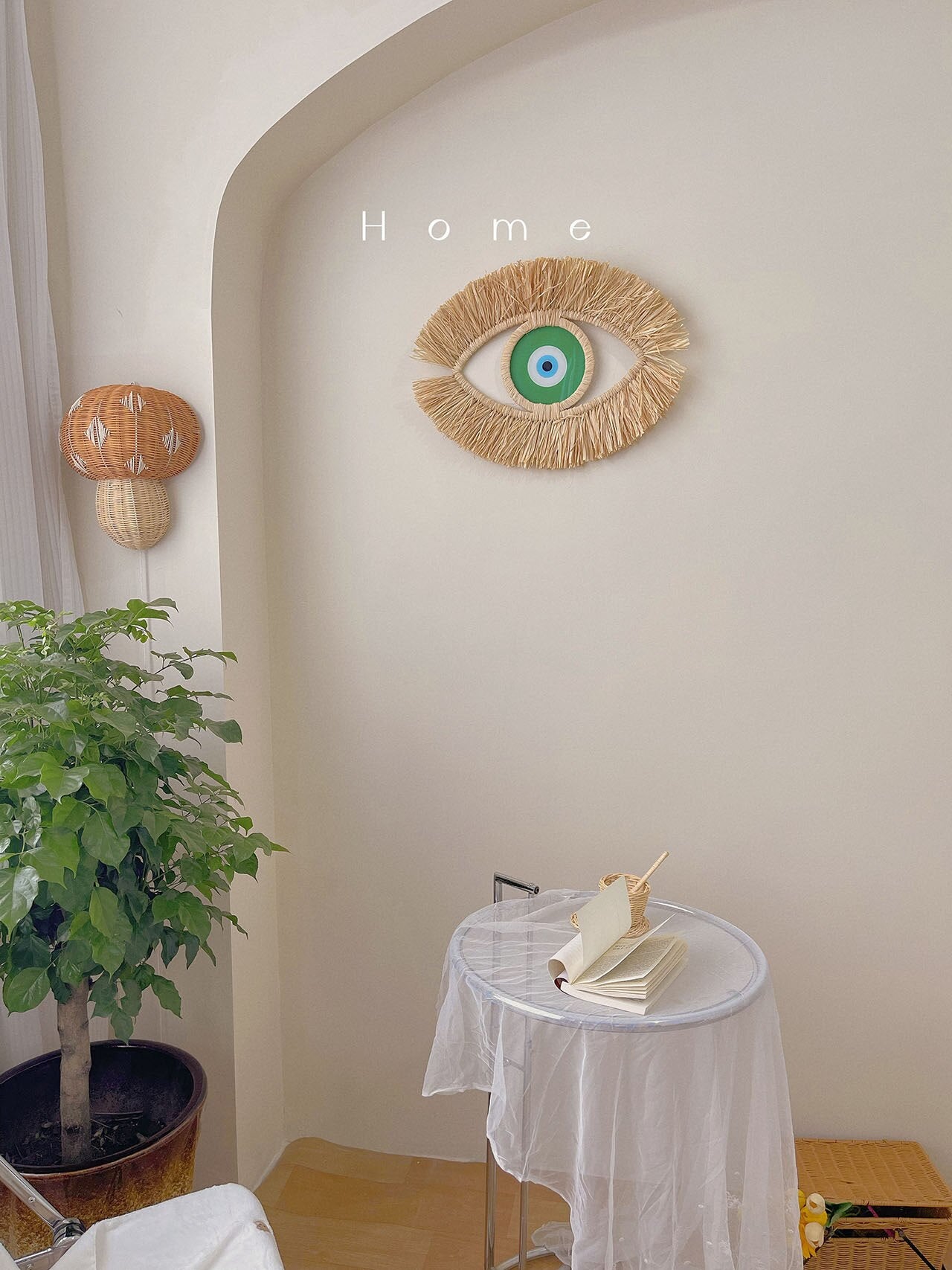 Decorativo marroquino Olho Grego - em palha natural