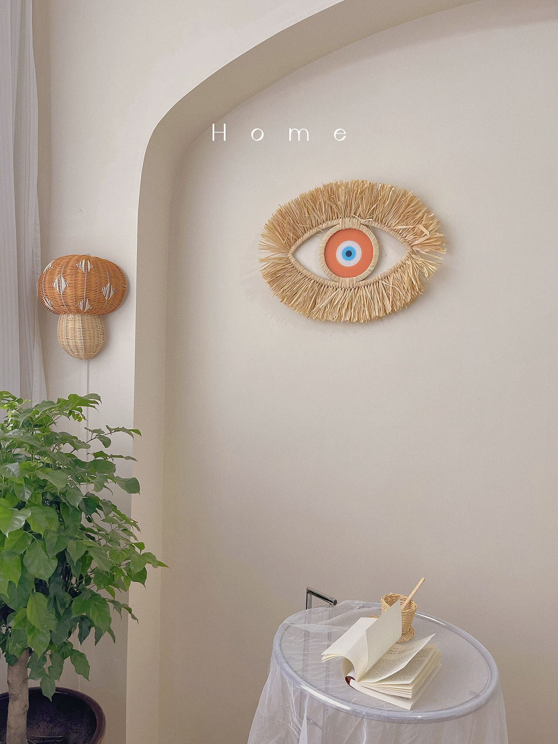 Decorativo marroquino Olho Grego - em palha natural