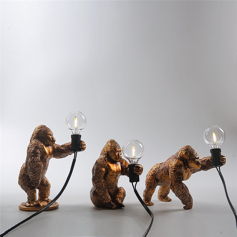 Mini luminária Gorilla - design criativo contemporâneo