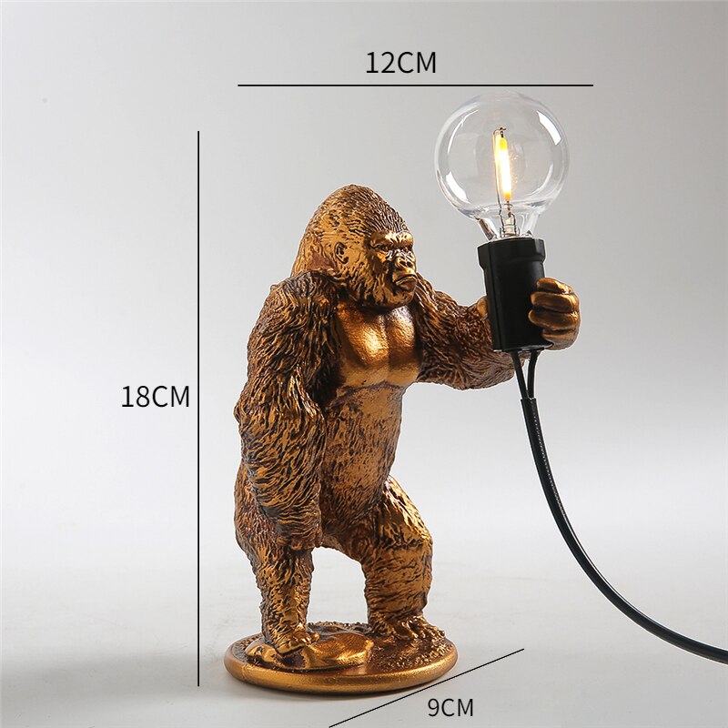 Mini luminária Gorilla - design criativo contemporâneo