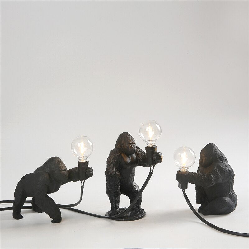 Mini luminária Gorilla - design criativo contemporâneo
