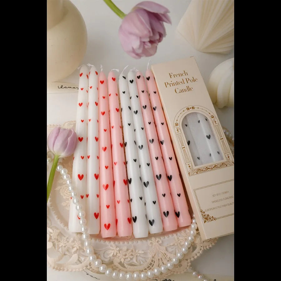 Velas estampadas Corações - Kit 2pcs