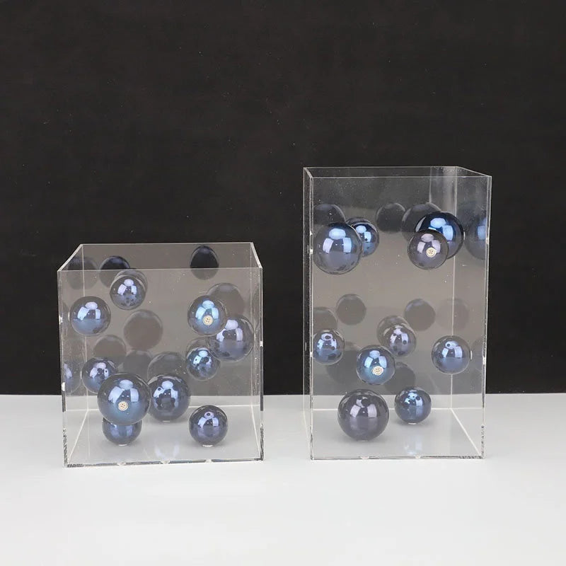 Caixa em acrílico com bolas em metal - Art Deco