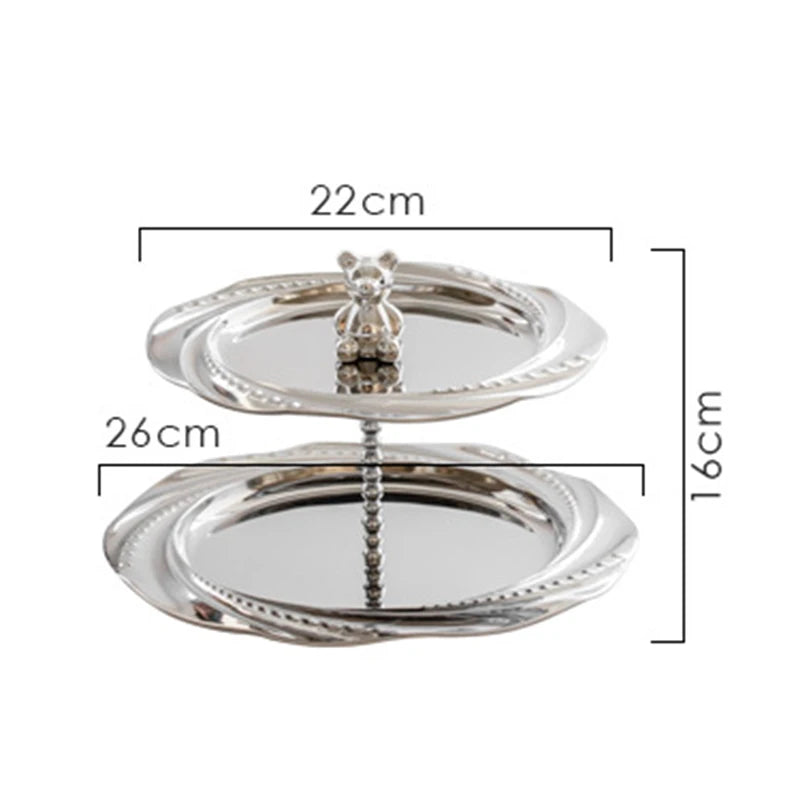 Torre de servir inox Prata - 02 Tamanhos