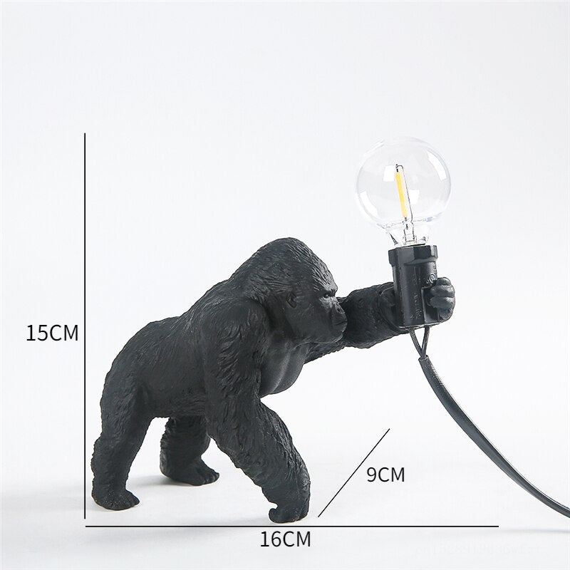 Mini luminária Gorilla - design criativo contemporâneo