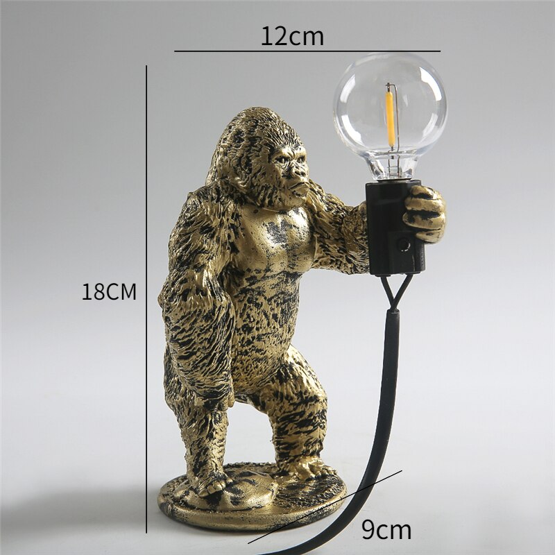 Mini luminária Gorilla - design criativo contemporâneo