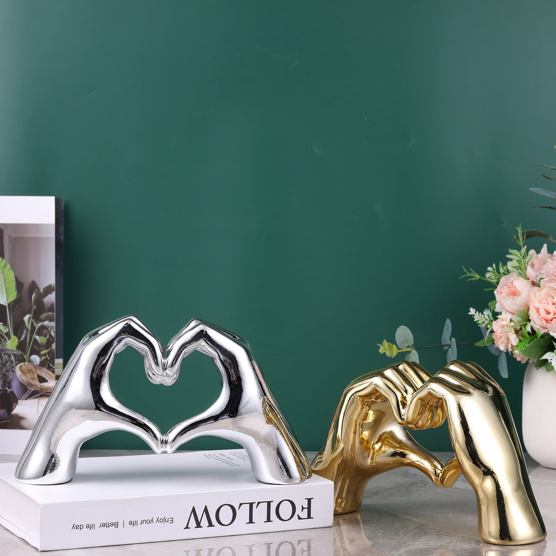 Adorno decorativo Heart - em poliresina