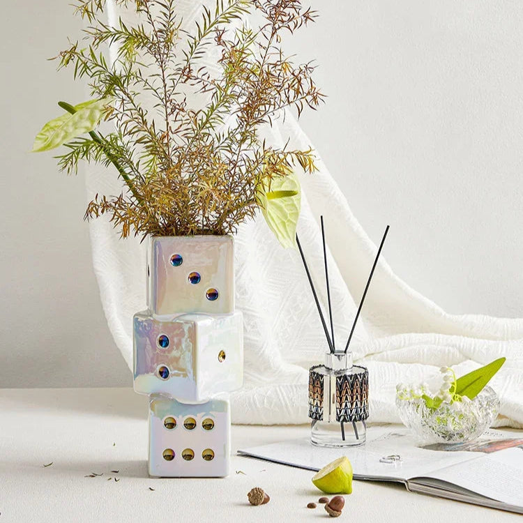 Vaso Dados - cerâmica e porcelana