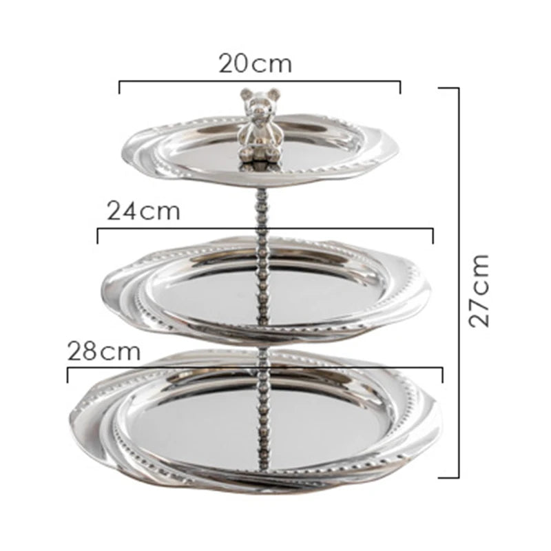 Torre de servir inox Prata - 02 Tamanhos