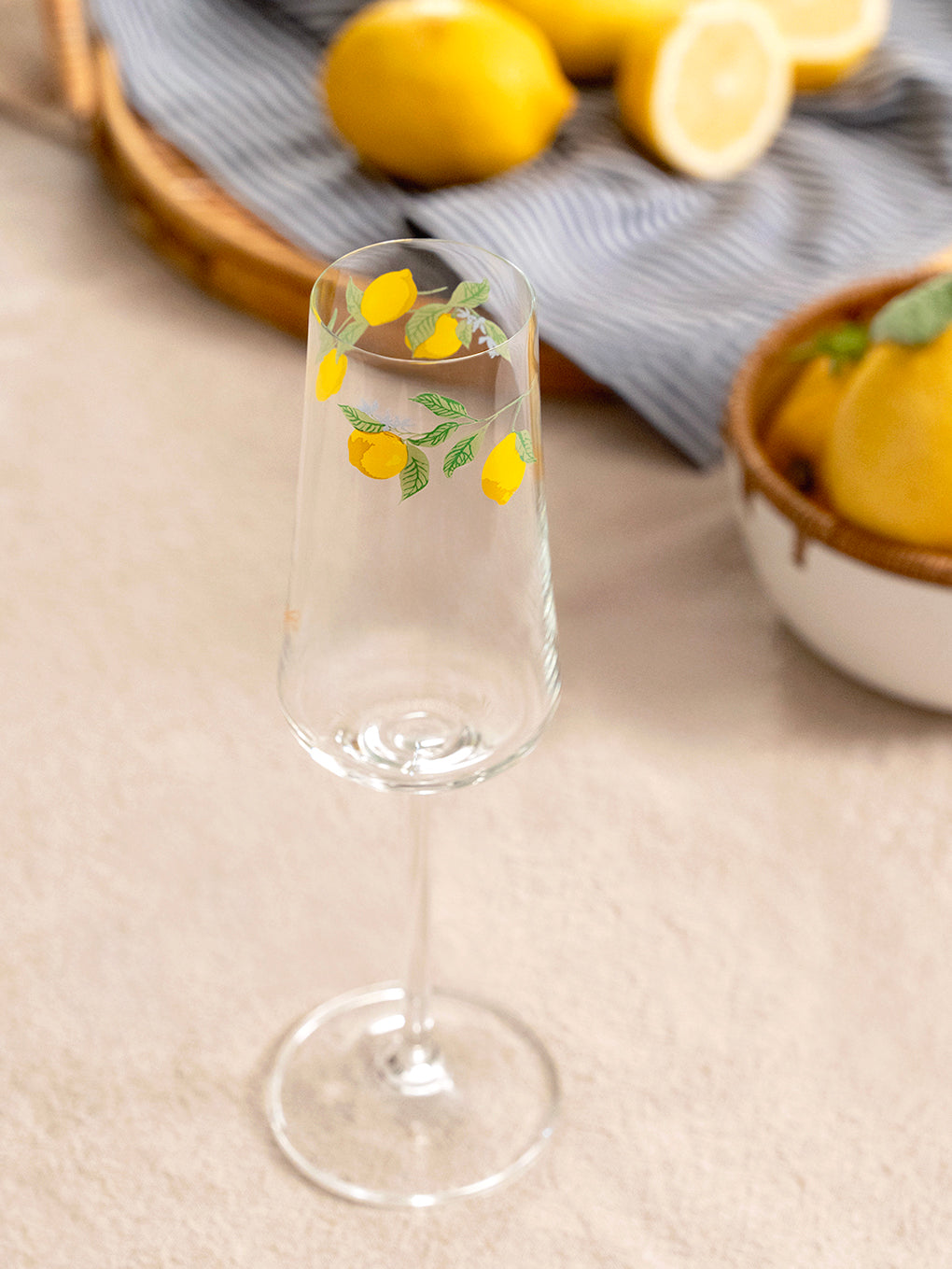 Jogo 6 Taças em cristal Espumante Limão Siciliano - 220ml