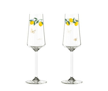 Jogo 6 Taças em cristal Espumante Limão Siciliano - 220ml