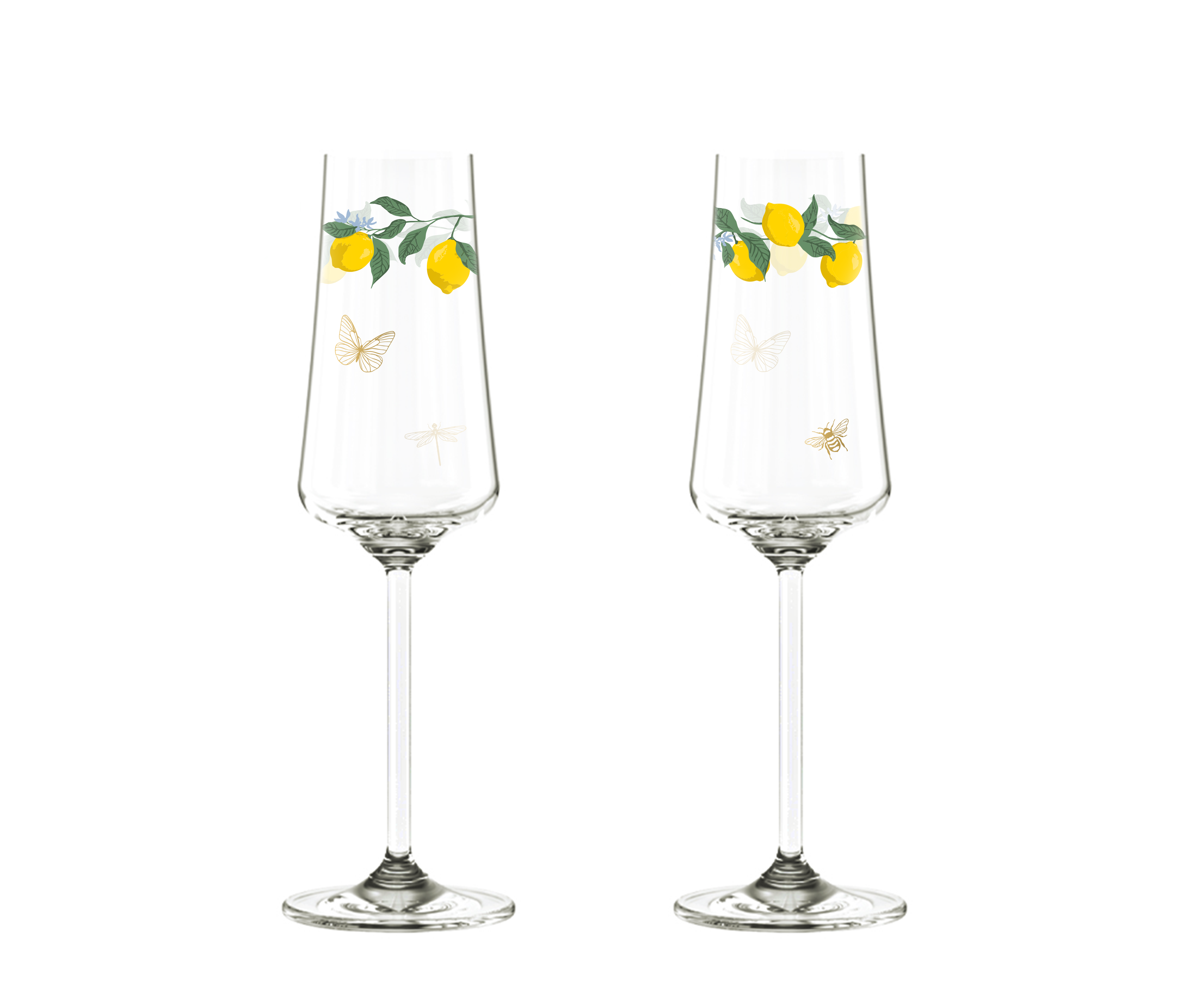 Jogo 6 Taças em cristal Espumante Limão Siciliano - 220ml