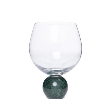 Jogo 2 Pcs – Taças para Gin em mármore verde e cristal - 640ml