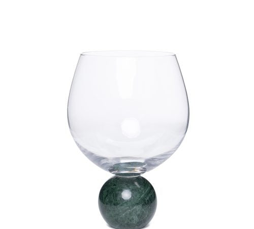 Jogo 2 Pcs – Taças para Gin em mármore verde e cristal - 640ml
