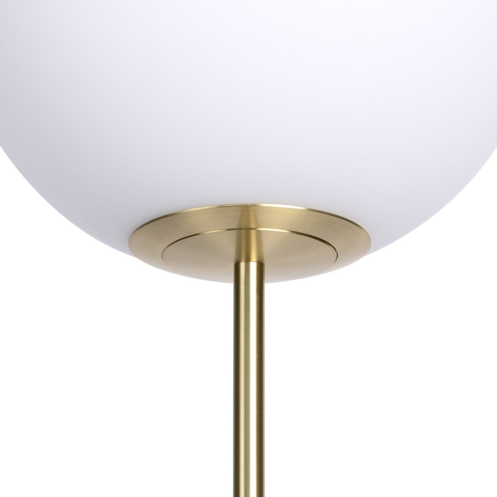 Luminária de chão em mármore e vidro - travertino