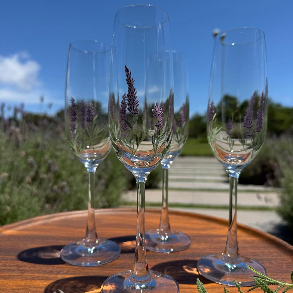 Jogo 6 Taças em cristal Espumante Lavanda - 210ml