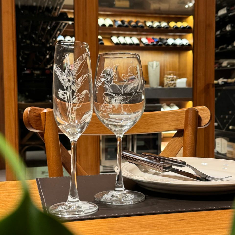 Jogo 6 Taças em cristal Vinho 425ml - Flores