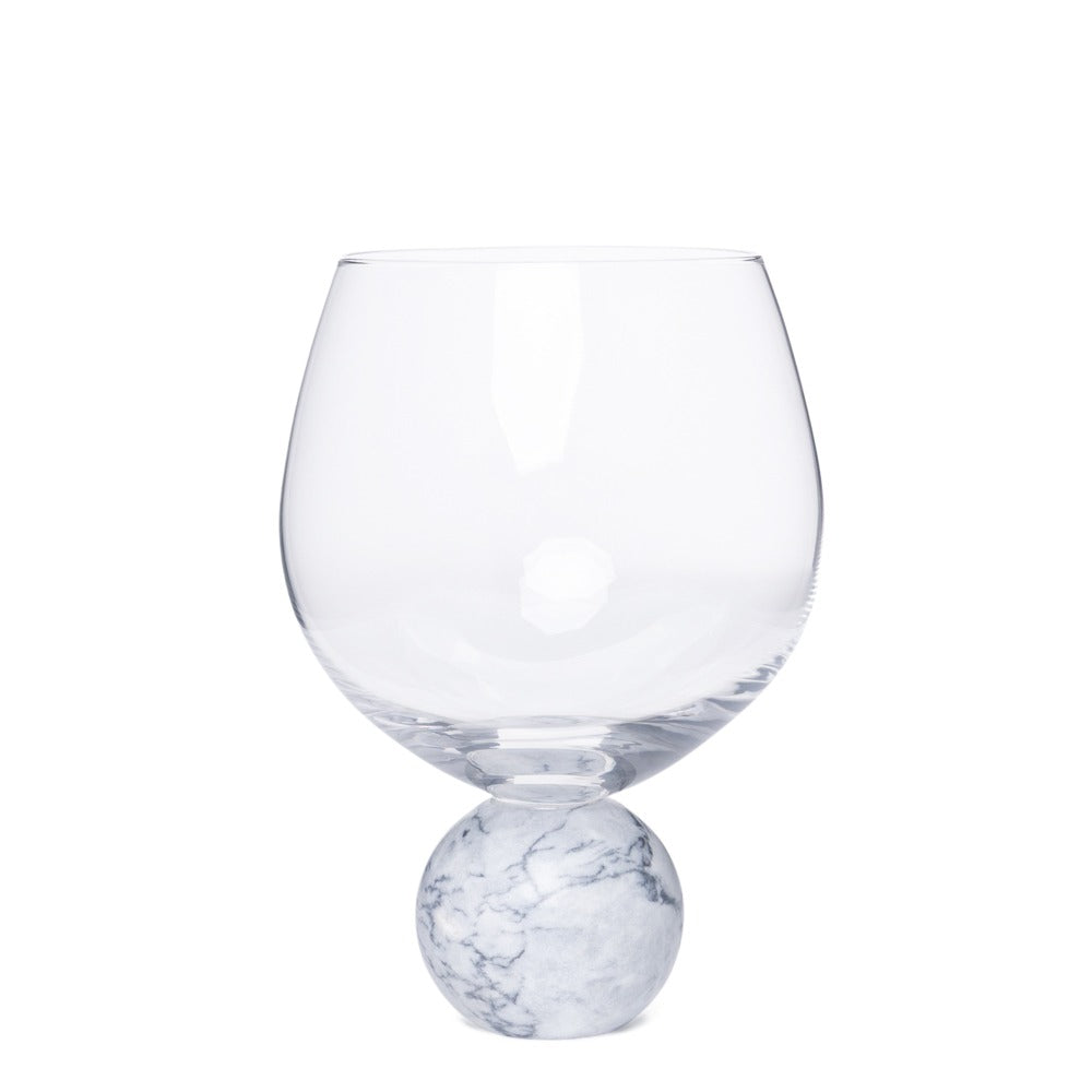 Jogo 2pcs Taças para Gin em mármore branco e cristal - 640ml