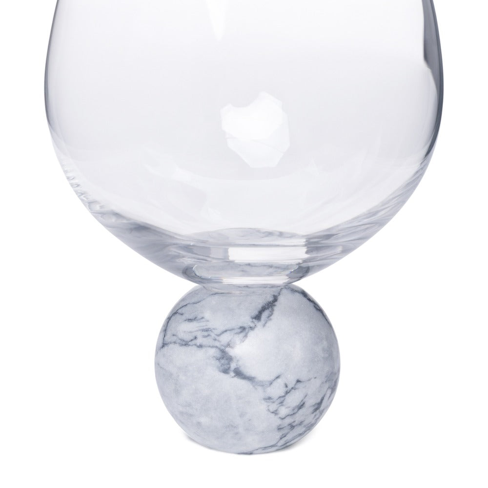 Jogo 2pcs Taças para Gin em mármore branco e cristal - 640ml