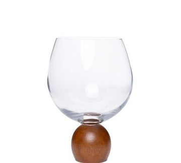 Jogo de Taças para Gin em madeira acácia e cristal - 640ml