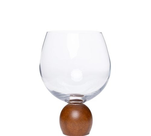 Jogo de Taças para Gin em madeira acácia e cristal - 640ml