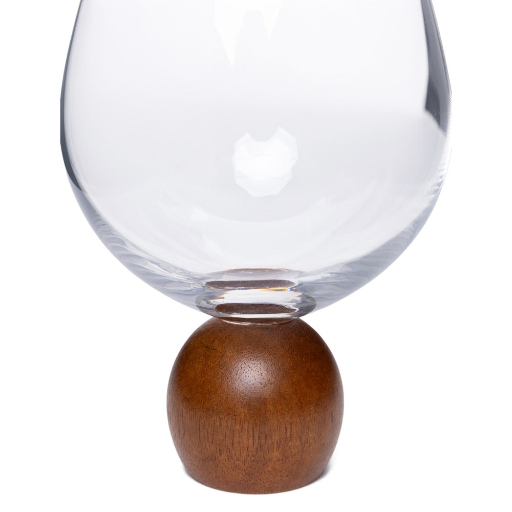 Jogo de Taças para Gin em madeira acácia e cristal - 640ml