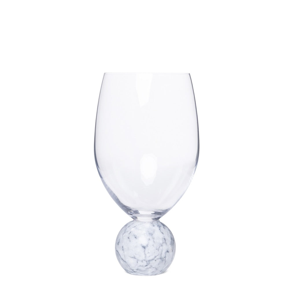Jogo 2pcs Taças para Vinho em mármore branco e cristal - 520ml