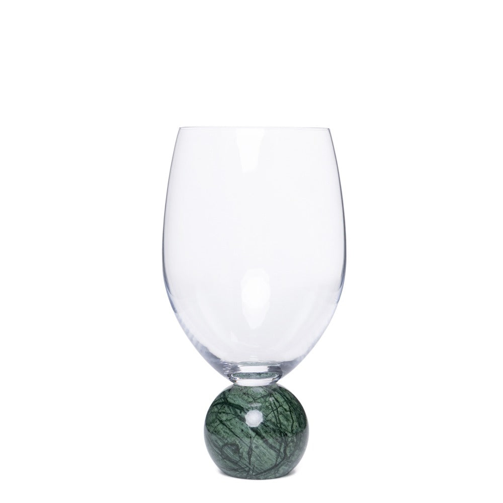 Jogo 2pcs Taças para Vinho em mármore verde e cristal - 520ml