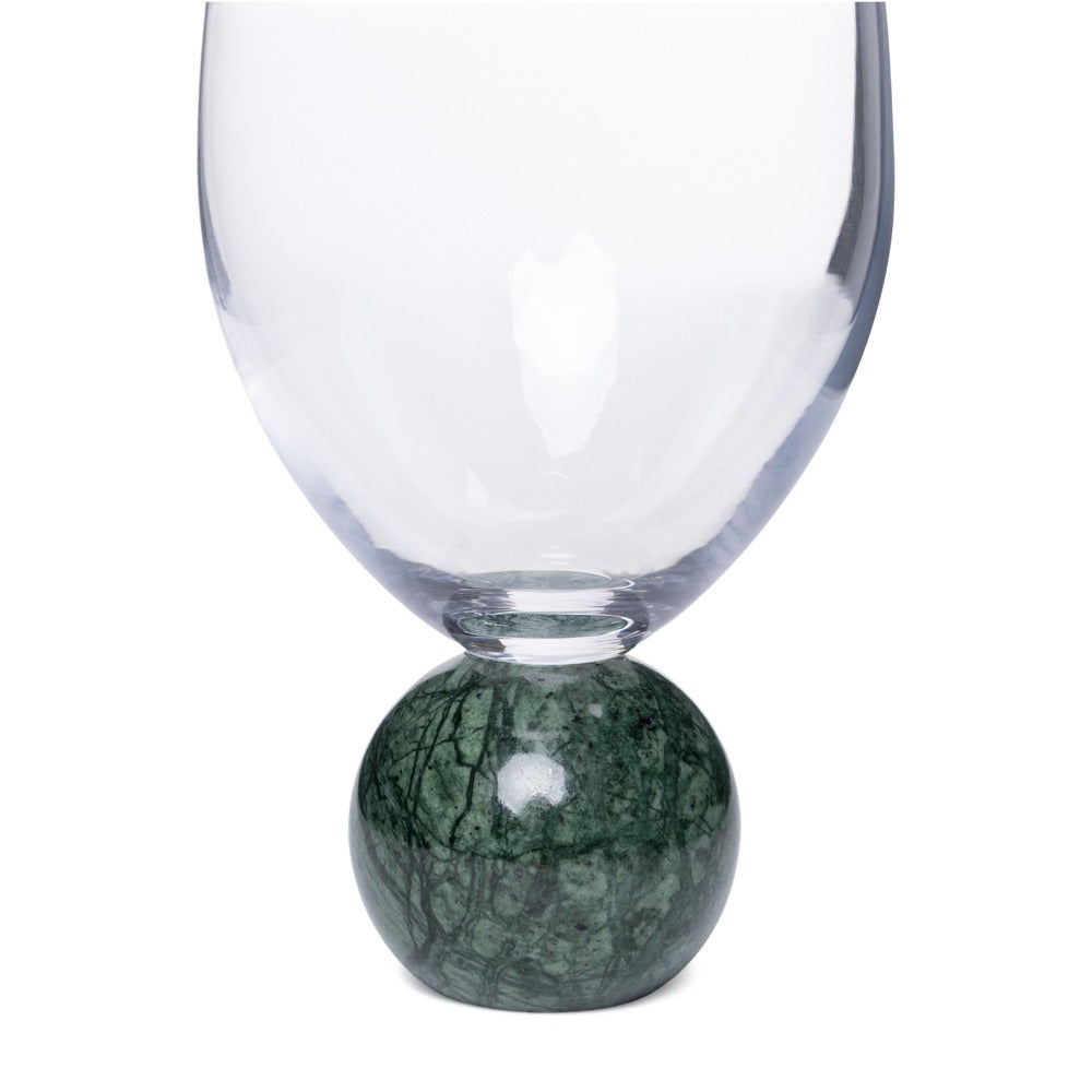 Jogo 2pcs Taças para Vinho em mármore verde e cristal - 520ml