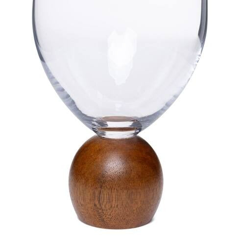 Jogo 2pcs Taças para Vinho em madeira acácia e cristal - 520ml