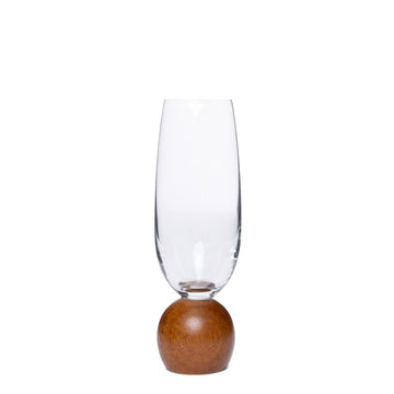 Jogo 2pcs Taças para Espumante em madeira acácia e cristal - 210ml
