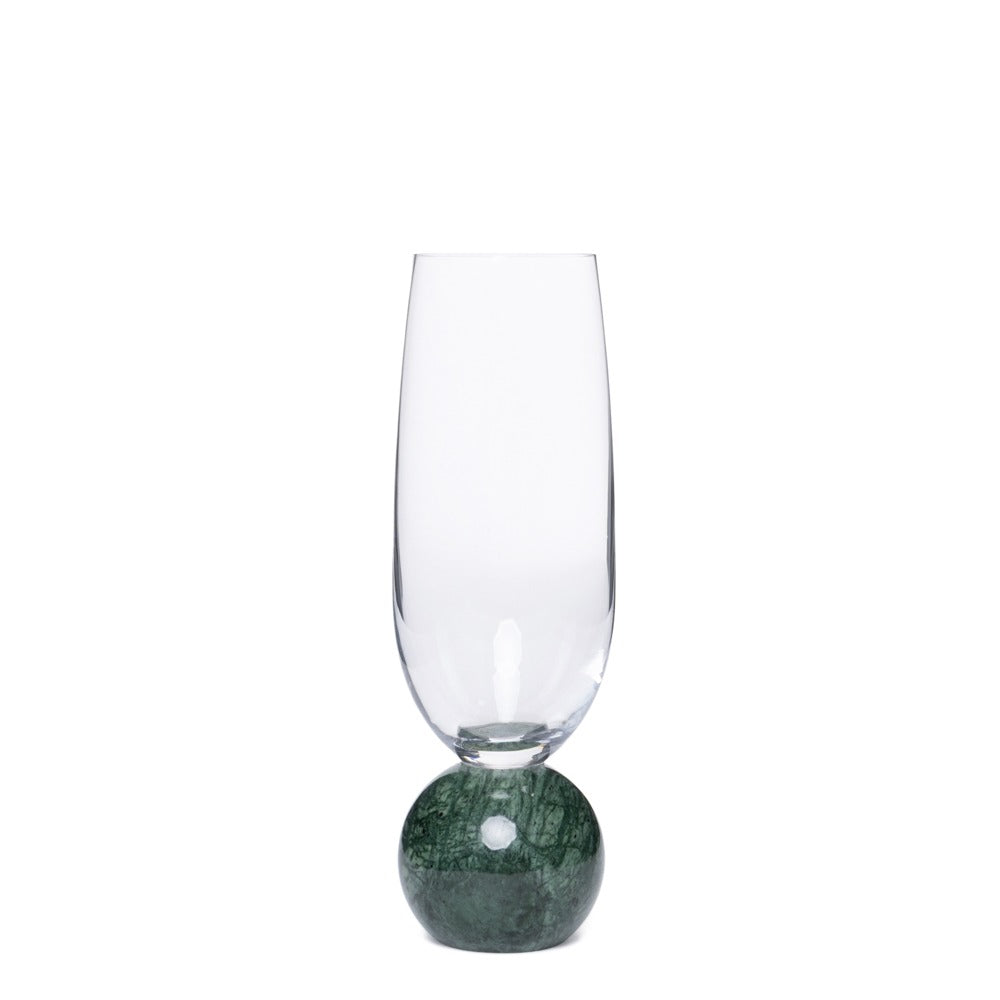 Jogo 2pcs Taças para Espumante em mármore verde e cristal - 210ml