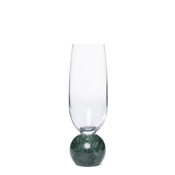 Jogo 2pcs Taças para Espumante em mármore verde e cristal - 210ml