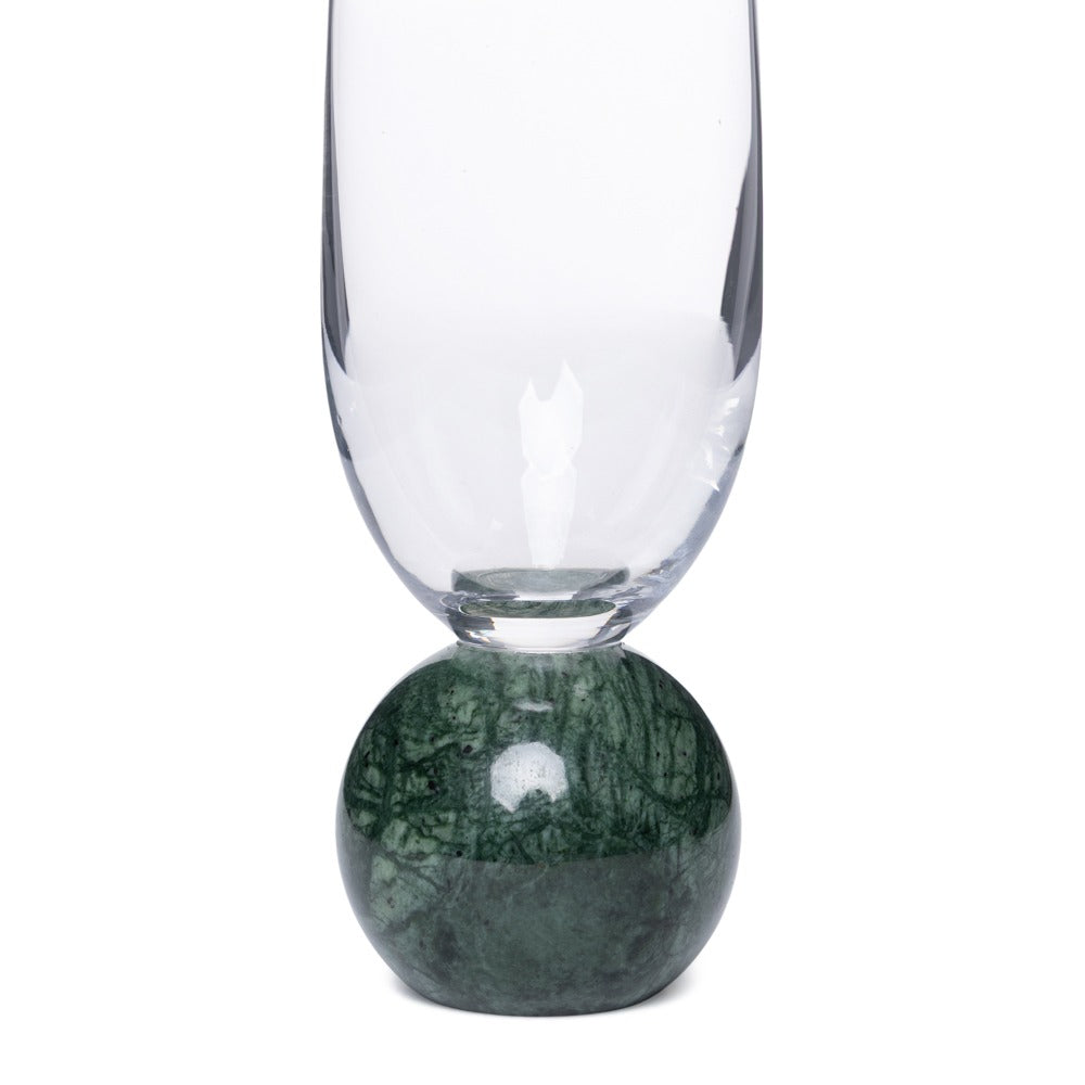 Jogo 2pcs Taças para Espumante em mármore verde e cristal - 210ml
