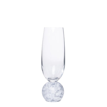 Jogo 2pcs Taças para Espumante em mármore branco e cristal - 210ml