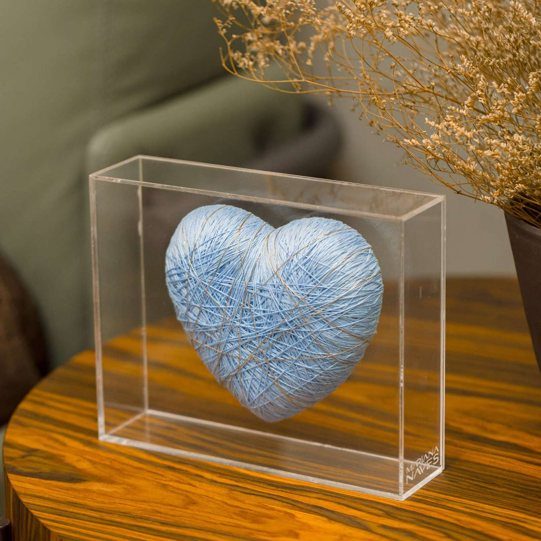 Coração Entrelaçado - Azul claro G-20X16X5cm