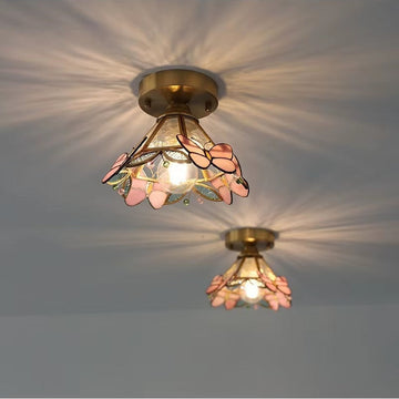 Luminária de teto Vintage Tifany Borboletas